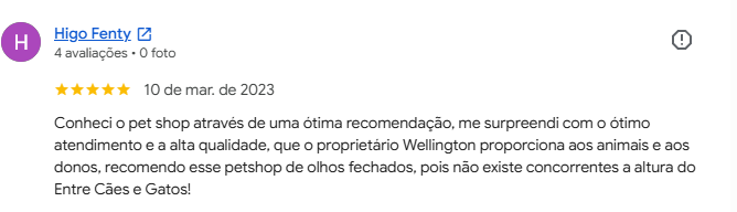 Avaliação 5 estrelas de Higo Fenty no Google